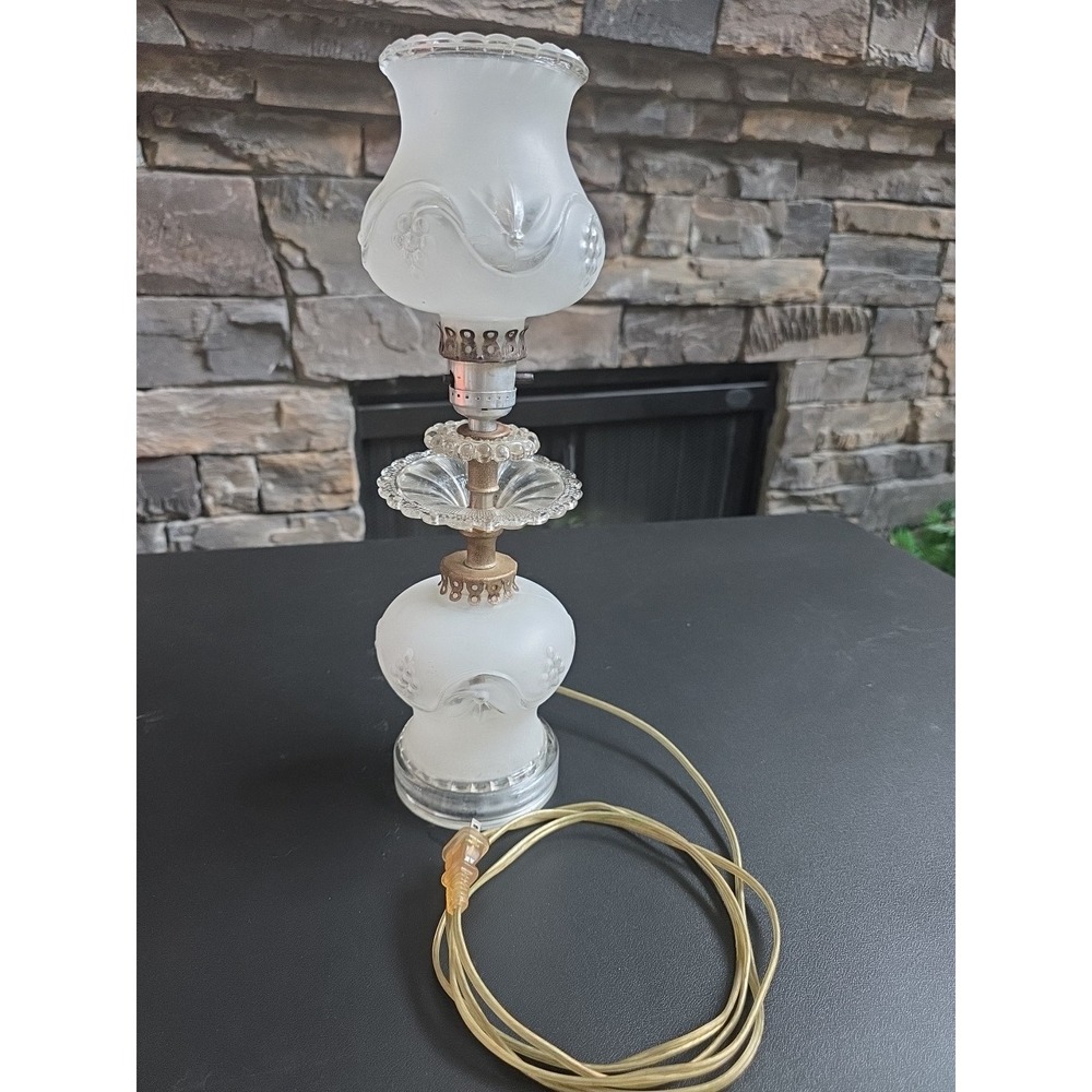 Vintage Glass Boudoir Lamp